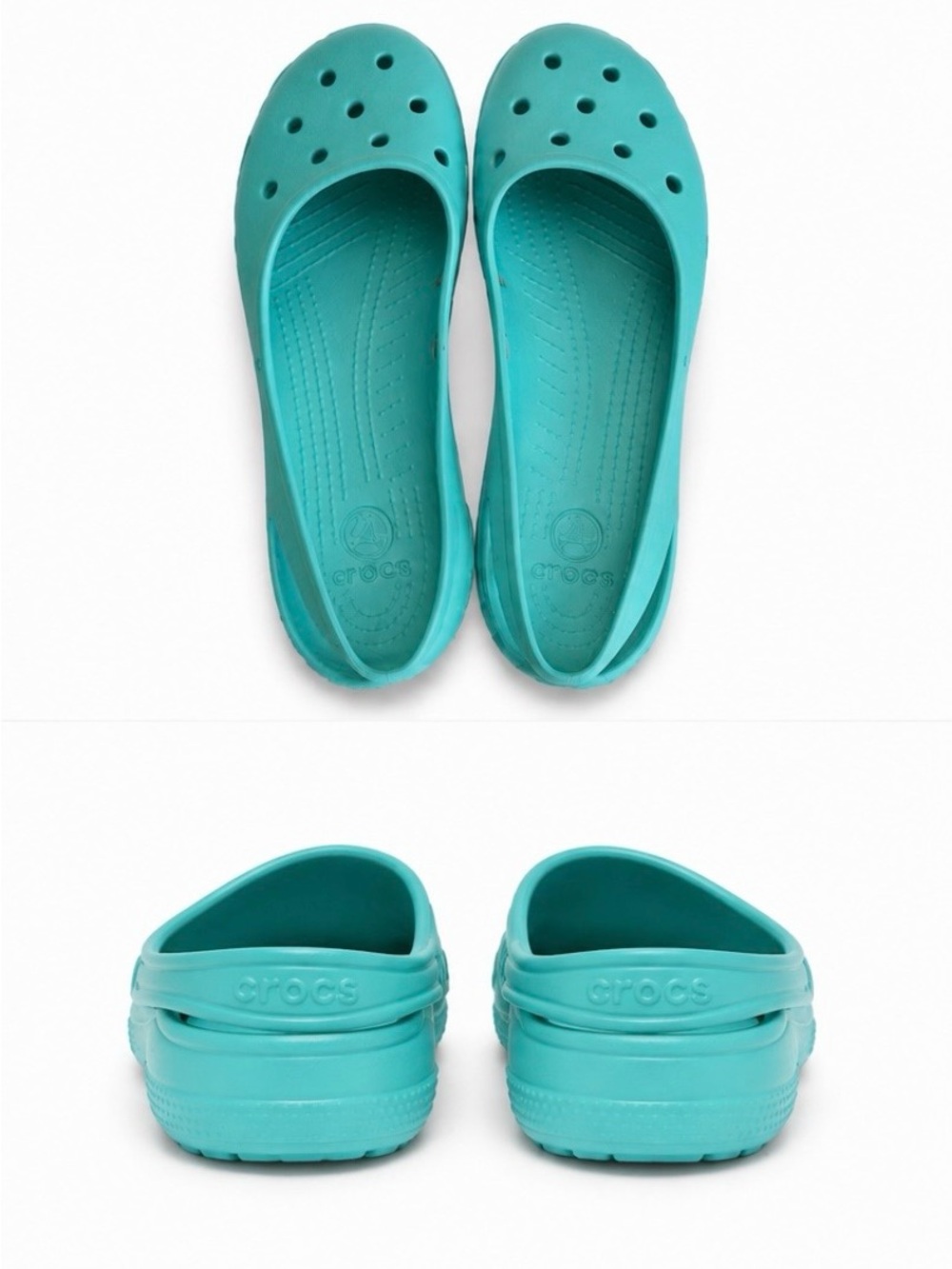 CROCS Teal Aqua Slip-On Ballet Flats 8